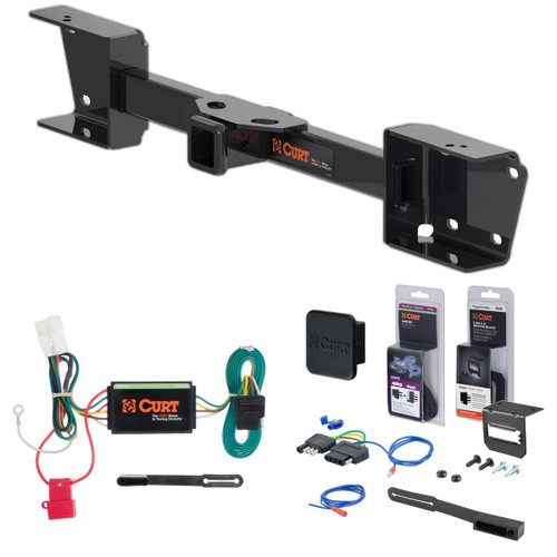 19 - 24 Subaru Ascent Curt 2" Class 3 Trailer Tow Hitch + 5-Flat Wiring Kit Tow Boat/Utility Trailer with Surge Brakes 13448