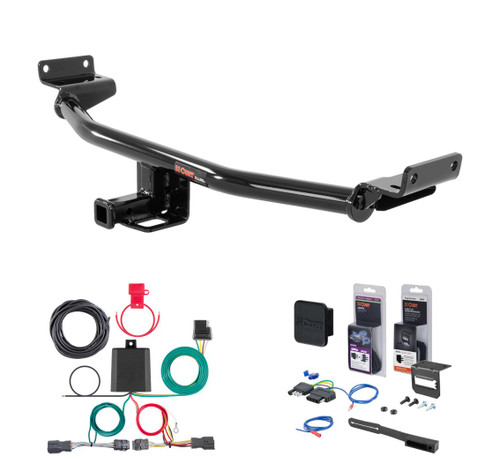 2019 - 2021 Hyundai Tucson Excluding Night Curt 1-1/4" Class 2 Trailer Tow Hitch + 5-Flat Wiring Kit Tow Boat/Utility Trailer with Surge Brakes 12241