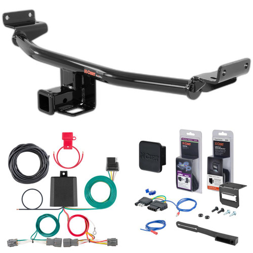 16 - 18 Hyundai Tucson Excluding Night Curt 2" Class 3 Trailer Tow Hitch + 5-Flat Wiring Kit Tow Boat/Utility Trailer with Surge Brakes 13240