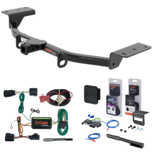 13 - 14 Ford Focus Hatchback, ST Curt 1-1/4" Class 1 Trailer Tow Hitch + 5-Flat Wiring Kit Tow Boat/Utility Trailer with Surge Brakes 11431