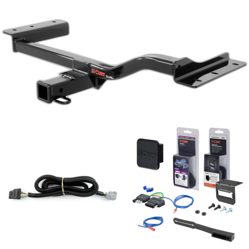 16 - 20 Lexus RX450h Excluding F Sport Curt 2" Class 3 Trailer Tow Hitch + 5-Flat Wiring Kit Tow Boat/Utility Trailer with Surge Brakes 13282