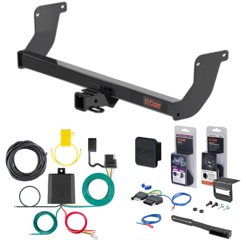 23 - 24 Lexus Rx500h Curt 2" Class 3 Trailer Tow Hitch + 5-Flat Wiring Kit Tow Boat/Utility Trailer with Surge Brakes 13579