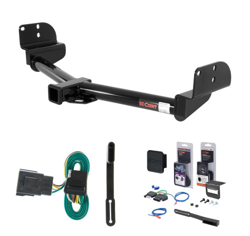 2003 - 2005 Lincoln Aviator Fits beneath factory 1-1/4" receiver Curt 2" Class 3 Trailer Tow Hitch + 5-Flat Wiring Kit Tow Boat/Utility Trailer with Surge Brakes 13550