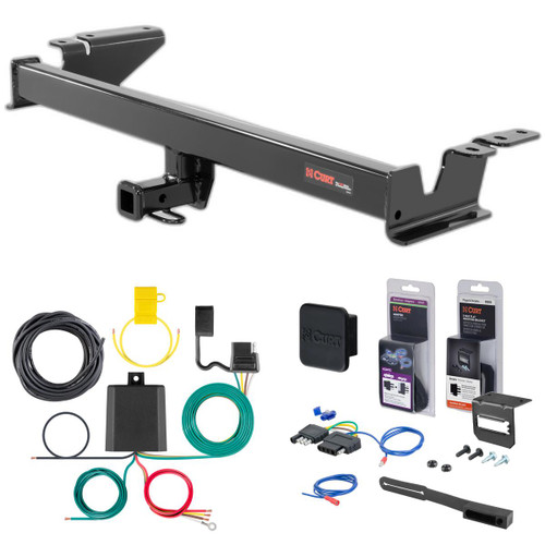 16 - 22 Chevrolet Spark Curt 1-1/4" Class 1 Trailer Tow Hitch + 5-Flat Wiring Kit Tow Boat/Utility Trailer with Surge Brakes 11433