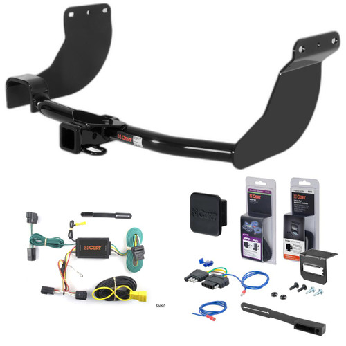 10 - 13 Ford Transit Connect Excluding electric models Curt 2" Class 3 Trailer Tow Hitch + 5-Flat Wiring Kit Tow Boat/Utility Trailer with Surge Brakes 13076