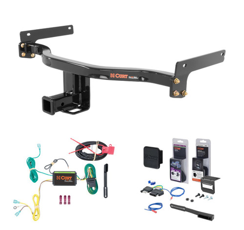 2015 - 2019 Lincoln MKC Curt 2" Class 3 Trailer Tow Hitch + 5-Flat Wiring Kit Tow Boat/Utility Trailer with Surge Brakes 13194