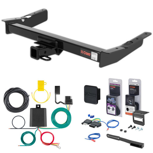 99 - 03 Ford Windstar Curt 2" Class 3 Trailer Tow Hitch + 5-Flat Wiring Kit Tow Boat/Utility Trailer with Surge Brakes 13085