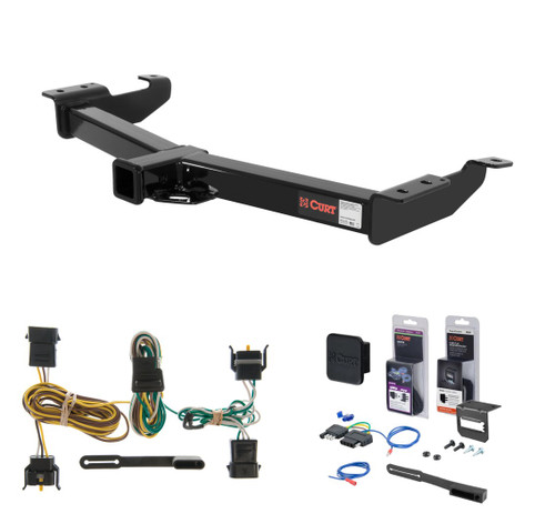 2000 - 2003 Ford E-250 Curt 2" Class 4 Trailer Tow Hitch + 5-Flat Wiring Kit Tow Boat/Utility Trailer with Surge Brakes 14055