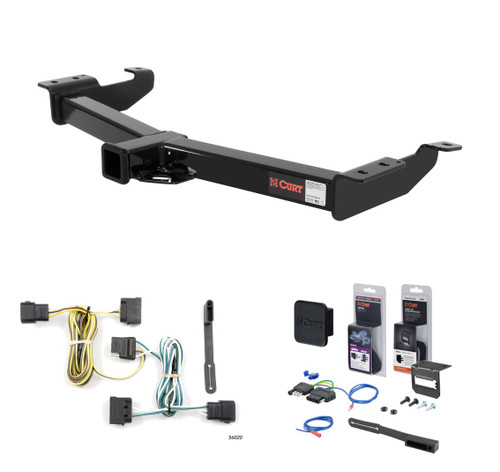 2004 - 2014 Ford E-350 Super Duty Curt 2" Class 4 Trailer Tow Hitch + 5-Flat Wiring Kit Tow Boat/Utility Trailer with Surge Brakes 14055