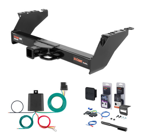 1978 - 1996 Ford Bronco Curt 2" Class 5 Trailer Tow Hitch + 5-Flat Wiring Kit Tow Boat/Utility Trailer with Surge Brakes 15300