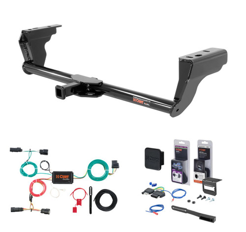 2015 - 2018 Ford Edge Curt 1-1/4" Class 2 Trailer Tow Hitch + 5-Flat Wiring Kit Tow Boat/Utility Trailer with Surge Brakes 12140
