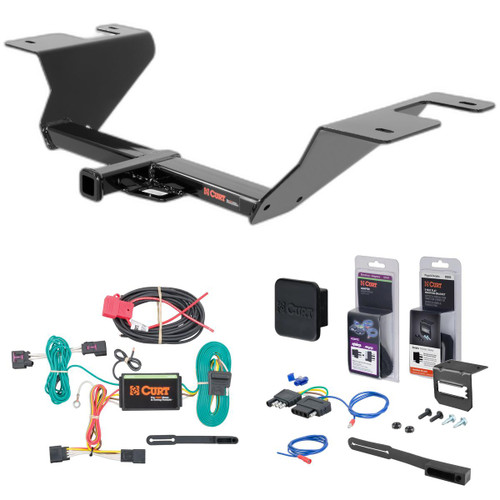 14 - 15 Chevrolet Cruze Sedan, diesel Curt 1-1/4" Class 1 Trailer Tow Hitch + 5-Flat Wiring Kit Tow Boat/Utility Trailer with Surge Brakes 11371