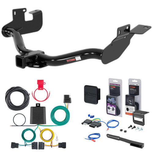 08 - 11 Mazda Tribute Without factory 1-1/4" receiver hitch Curt 2" Class 3 Trailer Tow Hitch + 5-Flat Wiring Kit Tow Boat/Utility Trailer with Surge Brakes 13650