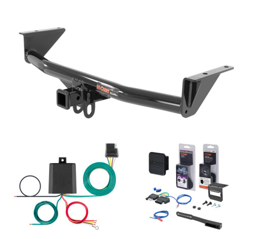 2015 - 2022 GMC Canyon Curt 2" Class 3 Trailer Tow Hitch + 5-Flat Wiring Kit Tow Boat/Utility Trailer with Surge Brakes 13203