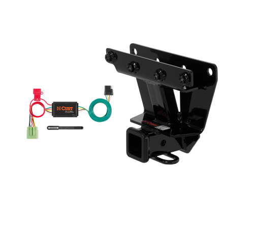 CURT 05-10 Jeep Grand Cherokee Excluding SRT8 Class 3, 2" Trailer Hitch w/ 4-flat Wiring Kit