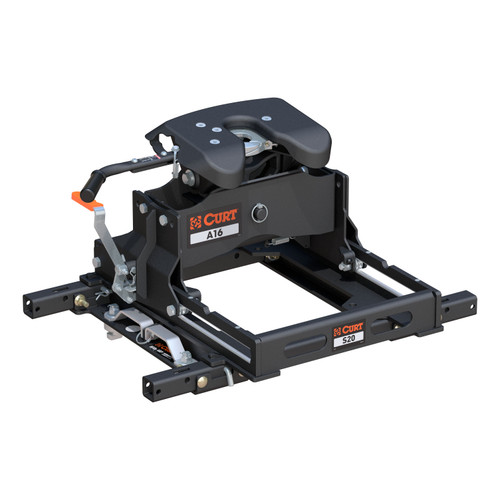 CURT 16681 A16 5th Wheel Hitch Kit with S20 Slider and Puck System with Rails, Fits Select Chevrolet, Ford, GMC