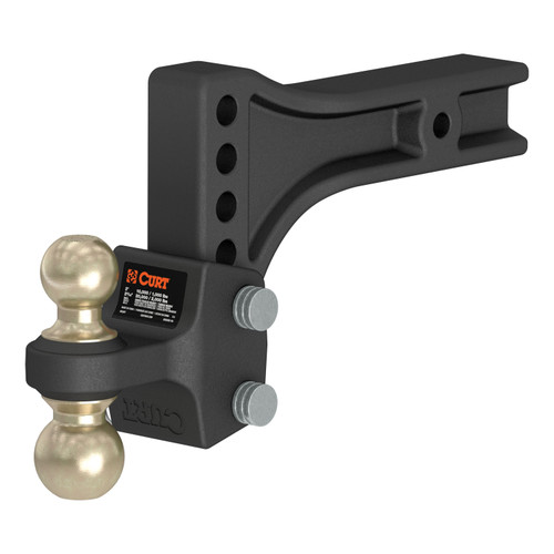 CURT HD Adjustable Trailer Hitch Ball Mount with Dual Ball, 2-1/2" Shank, 20K Trailer Hitch Ball Mount