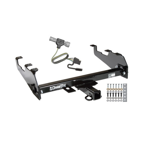 1987-1993 Ford F-350 w/Deep Drop Bumper Draw-tite Class 3 Trailer Hitch, 2 Inch Square Receiver Bundle w/ Plug-n-Play T-One Wiring Harness
