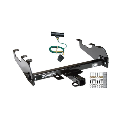 1967-1974 GMC K35 w/Deep Drop Bumper Draw-tite Class 3 Trailer Hitch, 2 Inch Square Receiver Bundle w/ Plug-n-Play T-One Wiring Harness