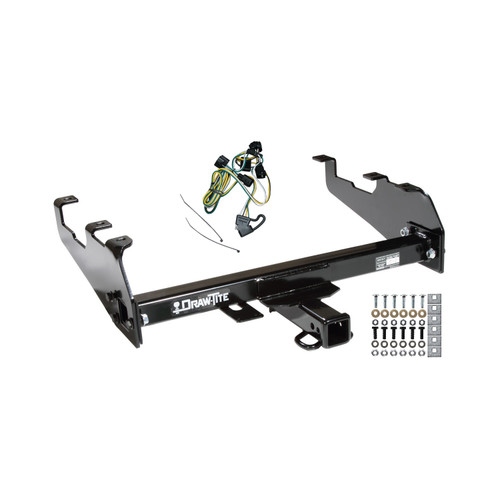 1995-2002 Dodge Ram 2500 w/Deep Drop Bumper Draw-tite Class 3 Trailer Hitch, 2 Inch Square Receiver Bundle w/ Plug-n-Play T-One Wiring Harness