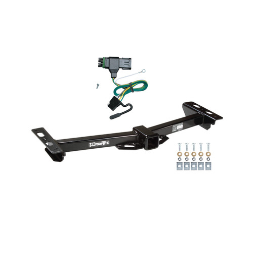 1988-1999 GMC C1500 w/Aftermarket Roll Pan Draw-tite Class 3 Trailer Hitch, 2 Inch Square Receiver Bundle w/ Plug-n-Play T-One Wiring Harness