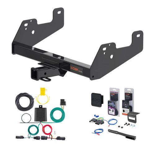 2015 - 2020 Ford F-150 Excluding factory receiver or Police Responder Curt 2" Class 3 Trailer Tow Hitch + 5-Flat Wiring Kit Tow Boat/Utility Trailer with Surge Brakes 13475