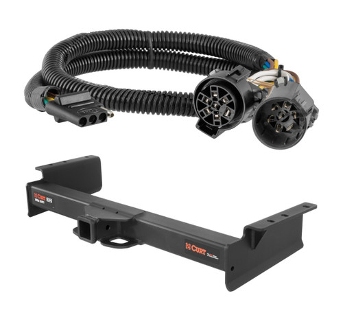 2003 - 2006 Cadillac Escalade ESV Curt 2", Class 5 Trailer Tow Hitch + 4-flat Wiring Kit 15324-2