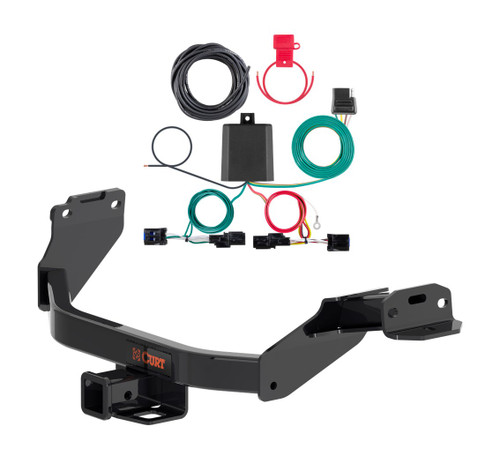 2021 - 2024 Kia Sorento w/ LED Tailights Curt 2", Class 3 Trailer Tow Hitch + 4-flat Wiring Kit 13609