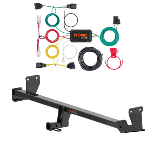 2018 - 2021 Hyundai Kona Excluding electric Curt 1-1/4", Class 1 Trailer Tow Hitch + 4-flat Wiring Kit 11529