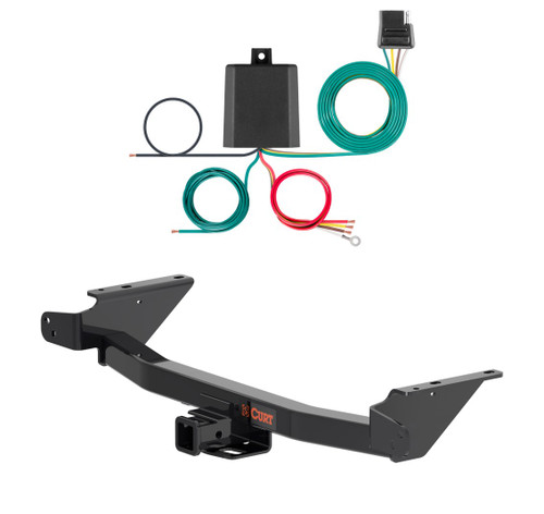 2023 - 2026 GMC Canyon Curt 2", Class 3 Trailer Tow Hitch + 4-flat Wiring Kit 13576