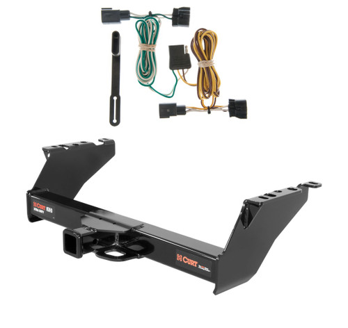 1968 - 1999 Dodge Ram 2500 Excluding roll pan bumper Curt 2", Class 5 Trailer Tow Hitch + 4-flat Wiring Kit 15300