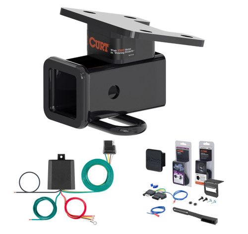 2023 - 2026 Audi Q4 e-tron With factory receiver Curt 2" Class 3 Trailer Tow Hitch + 5-Flat Wiring Kit Tow Boat/Utility Trailer with Surge Brakes 13489