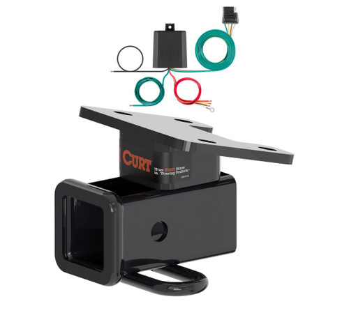 2023 - 2026 Audi Q4 e-tron Sportback With factory receiver Curt 2", Class 3 Trailer Tow Hitch + 4-flat Wiring Kit 13489