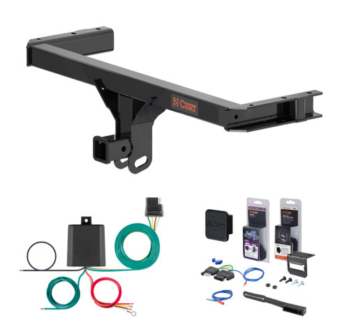 2011 - 2012 Audi Q5 Curt 2" Class 3 Trailer Tow Hitch + 5-Flat Wiring Kit Tow Boat/Utility Trailer with Surge Brakes 13612