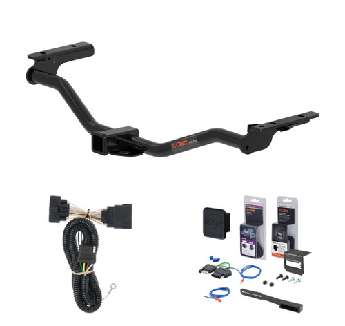 2011 - 2019 Ford Explorer Excluding factory receiver Curt 2" Class 3 Trailer Tow Hitch + 5-Flat Wiring Kit Tow Boat/Utility Trailer with Surge Brakes 13386