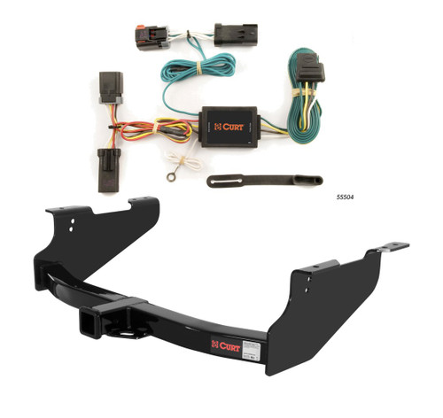 2003 - 2005 Dodge Ram 2500 Excluding factory receiver Curt 2", Class 3 Trailer Tow Hitch + 4-flat Wiring Kit 13361