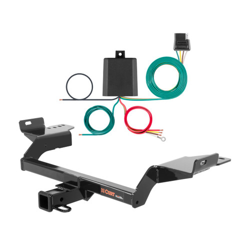 2013 - 2019 Ford Escape PHEV Curt 2", Class 3 Trailer Tow Hitch + 4-flat Wiring Kit 13186