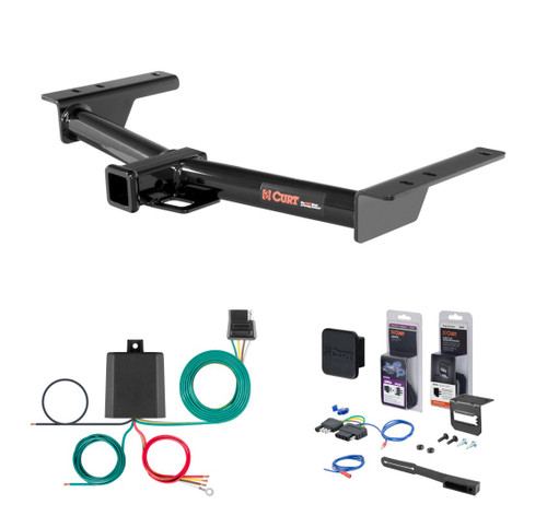 2026 Ford Transit-250 Curt 2" Class 3 Trailer Tow Hitch + 5-Flat Wiring Kit Tow Boat/Utility Trailer with Surge Brakes 13193