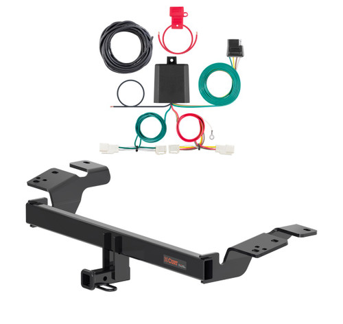 2019 - 2025 Lexus ES350 Excluding F Sport Curt 1-1/4", Class 1 Trailer Tow Hitch + 4-flat Wiring Kit 11576