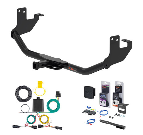 2019 - 2022 Chevrolet Trax Curt 1-1/4" Class 1 Trailer Tow Hitch + 5-Flat Wiring Kit Tow Boat/Utility Trailer with Surge Brakes 11527