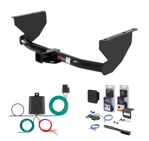 1999 Jeep Grand Cherokee Excluding SRT8 Curt 2" Class 3 Trailer Tow Hitch + 5-Flat Wiring Kit Tow Boat/Utility Trailer with Surge Brakes 13051