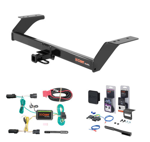 2013 - 2016 Lincoln MKZ 3.0L AWD only Curt 1-1/4" Class 2 Trailer Tow Hitch + 5-Flat Wiring Kit Tow Boat/Utility Trailer with Surge Brakes 12091