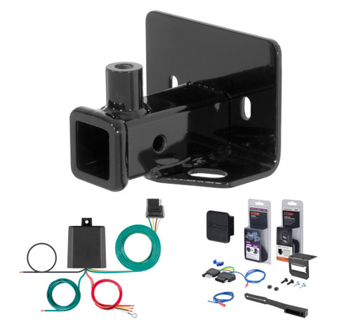 2010 Dodge Dakota Curt 2" Class 3 Trailer Tow Hitch + 5-Flat Wiring Kit Tow Boat/Utility Trailer with Surge Brakes 13229