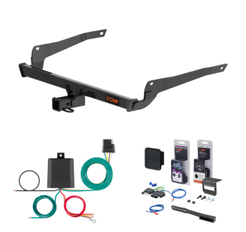 2024 - 2026 Mazda CX-90 Curt 2" Class 3 Trailer Tow Hitch + 5-Flat Wiring Kit Tow Boat/Utility Trailer with Surge Brakes 13627