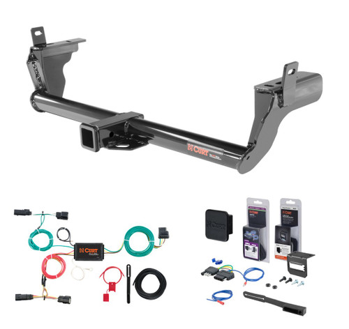 2015 - 2018 Ford Edge Curt 2" Class 3 Trailer Tow Hitch + 5-Flat Wiring Kit Tow Boat/Utility Trailer with Surge Brakes 13234