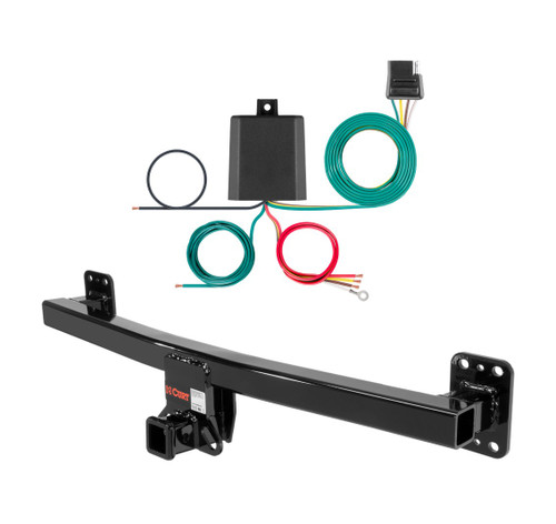 2011 - 2018 Porsche Cayenne Excluding center exhaust Curt 2", Class 3 Trailer Tow Hitch + 4-flat Wiring Kit 13116