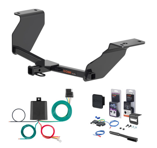 2026 Toyota Corolla Sedan, excluding AWD Curt 1-1/4" Class 1 Trailer Tow Hitch + 5-Flat Wiring Kit Tow Boat/Utility Trailer with Surge Brakes 11596