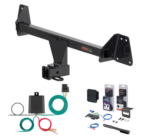 2026 Toyota Corolla Cross, w/o LED Taillights Curt 2" Class 3 Trailer Tow Hitch + 5-Flat Wiring Kit Tow Boat/Utility Trailer with Surge Brakes 11637