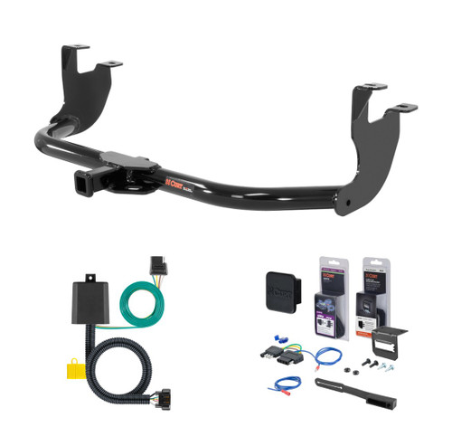 2019 Volkswagen Beetle Hatchback, excluding diesel Curt 1-1/4" Class 1 Trailer Tow Hitch + 5-Flat Wiring Kit Tow Boat/Utility Trailer with Surge Brakes 11354