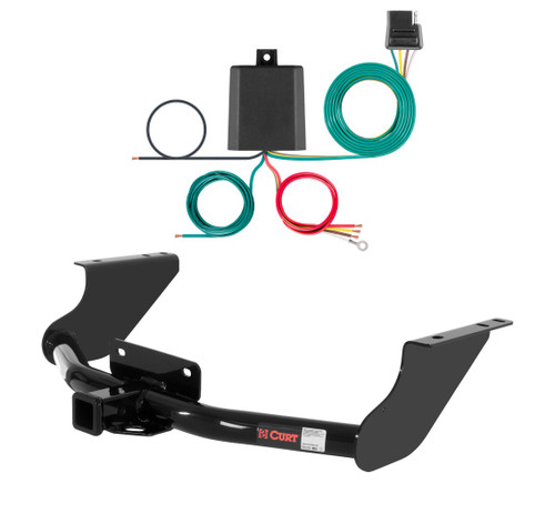 2011 - 2018 RAM ProMaster City Excluding factory receiver Curt 2", Class 3 Trailer Tow Hitch + 4-flat Wiring Kit 13374